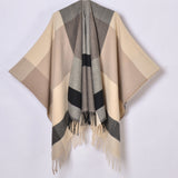 Geometric Fringe Windproof Cardigan Poncho