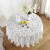 Golden Tassel Floral Round Table Cloth