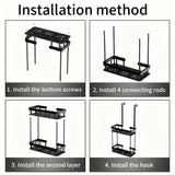 Stainless Steel Bathroom Hanging Caddy Rack