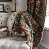 Heritage Rose Bloom Tassels Curtain
