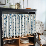 Inkblot Blue Tassel Cabinet Curtain