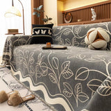 Leaf Inspired Luxury Chenille Sofa Cover
