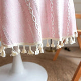 Leafline Embroidered Round Tablecloth