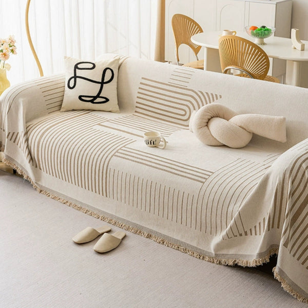 Housse de canapé en chenille flocon de neige luxueuse