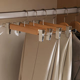 Maxwell Premium Wood Pants Hangers with Clips
