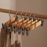 Maxwell Premium Wood Pants Hangers with Clips