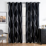 Modern Wave Pattern Blackout Curtain