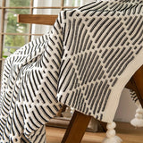 Monochrome Diamond Pattern Throw Blanket