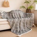 Monochrome Diamond Pattern Throw Blanket