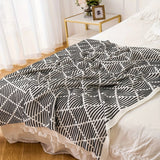 Monochrome Diamond Pattern Throw Blanket