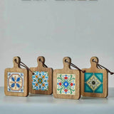 Moroccan Ebony Floral Wooden Trivets