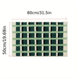 Moss Green Geometric Flock Bath Mat