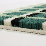 Moss Green Geometric Flock Bath Mat
