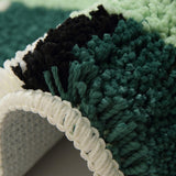Moss Green Geometric Flock Bath Mat