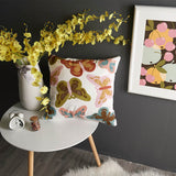 Fleur Classic Embroidery Square Sofa Cushion Cover