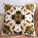 Fleur Classic Embroidery Square Sofa Cushion Cover