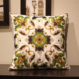 Fleur Classic Embroidery Square Sofa Cushion Cover