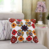 Fleur Classic Embroidery Square Sofa Cushion Cover