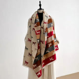 Noble Charm Horse Print Shawl Scarf
