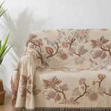 Orchid Trail Floral Cotton Tassel Bed Blanket