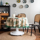 Pine Cone Print Round Tablecloth