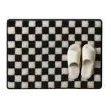 Plush Checkered Grid Bath Mat