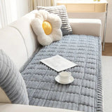 Plush Pleated Edges Sofa Cover