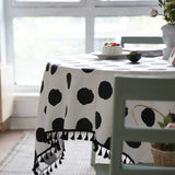 Polka Charm Tassel Table Cloth