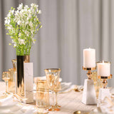 Pyramid Gold Marble Candle Holder