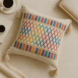 Rainbow Lattice Tassel Cushion Cover