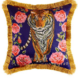 Regal Tiger Artistic Velvet Cushion Cover