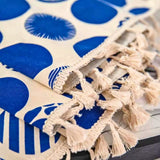 Retro Blue Polka Dots Patterned Window Curtain