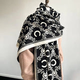 Reversible Crescent Chain Winter Shawl