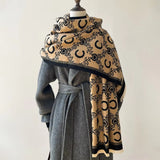 Reversible Crescent Chain Winter Shawl