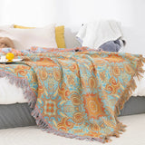 Reversible Paisley Bohemian Cotton Blanket