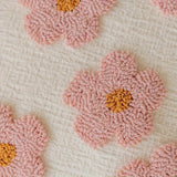 Rosy Bloom Tufted Cushion Cover