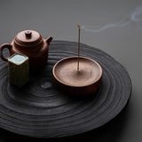Round Ash Catcher Wood Incense Stick Holder
