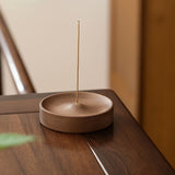 Round Ash Catcher Wood Incense Stick Holder