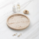 Round Travertine Stone Tray