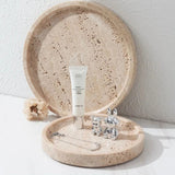 Round Travertine Stone Tray