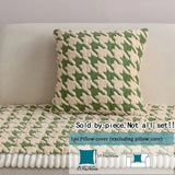 Colourful Plush Houndstooth Sofa Cover and Cushion Cover