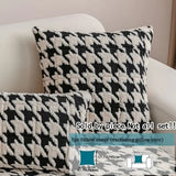 Colourful Plush Houndstooth Sofa Cover and Cushion Cover
