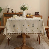 Rustic Bloom Tassel Tablecloth