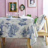 Rustic Ink-Style Print Table Cloth