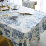 Rustic Ink-Style Print Table Cloth