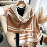 Savéra Striped Double-Sided Poncho Scarf