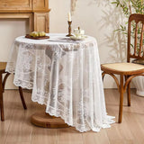 Sheer Lace Round Floral Tablecloth