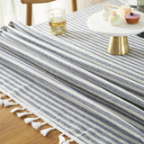 Classic Striped Tassel Table Cloth