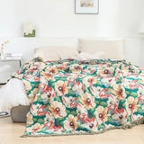 Sunlit Floral Tassel Cotton Blanket