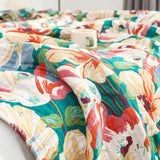 Sunlit Floral Tassel Cotton Blanket